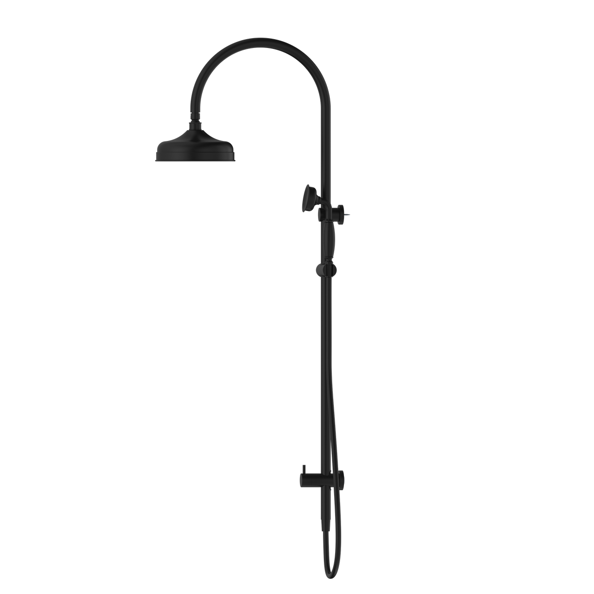 York Twin Shower With Metal Hand Shower Matte Black