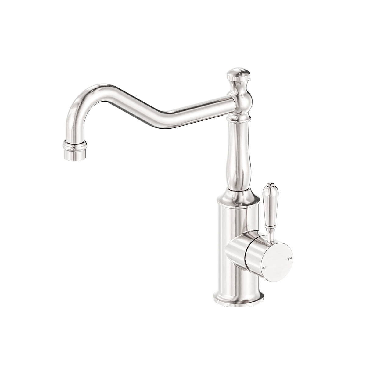 York Kitchen Mixer Hook Spout With Metal Lever Brushed Nickel
