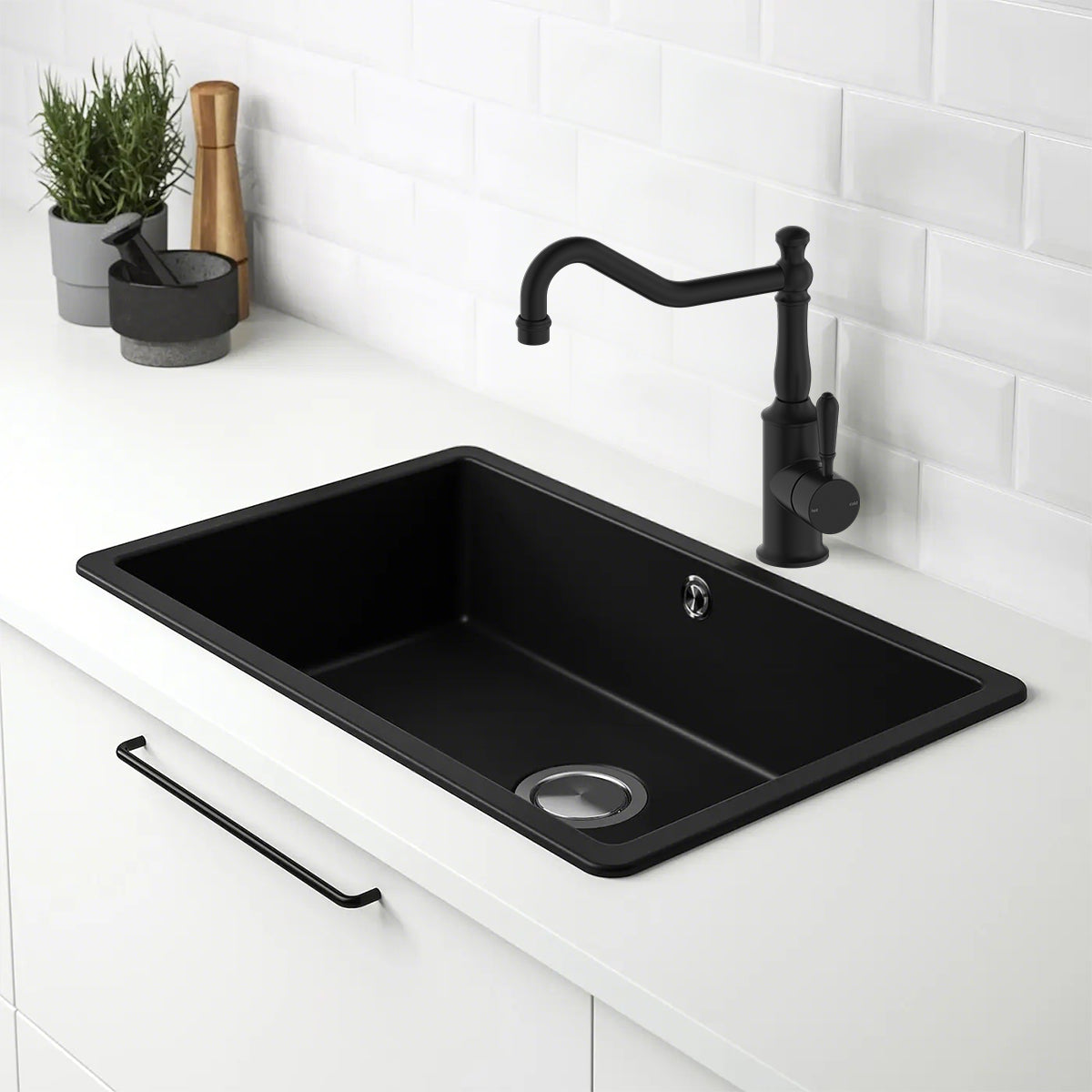 York Kitchen Mixer Hook Spout With Metal Lever Matte Black