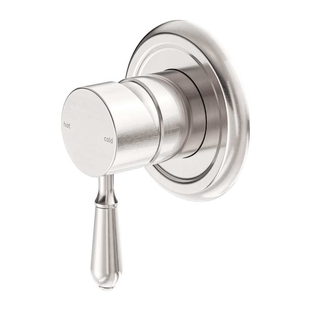 York Shower Mixer With Metal Lever Brushed Nickel