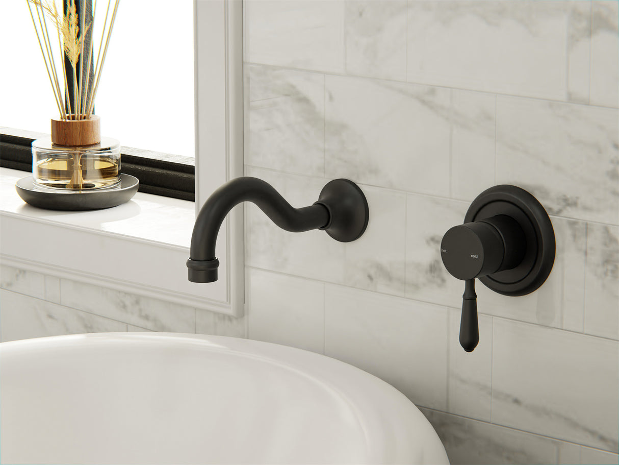 York Shower Mixer With Metal Lever Matte Black