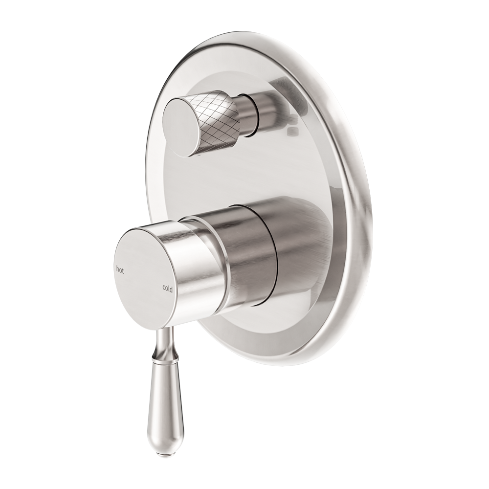 York Shower Mixer With Divertor With Metal Lever Brushed Nickel