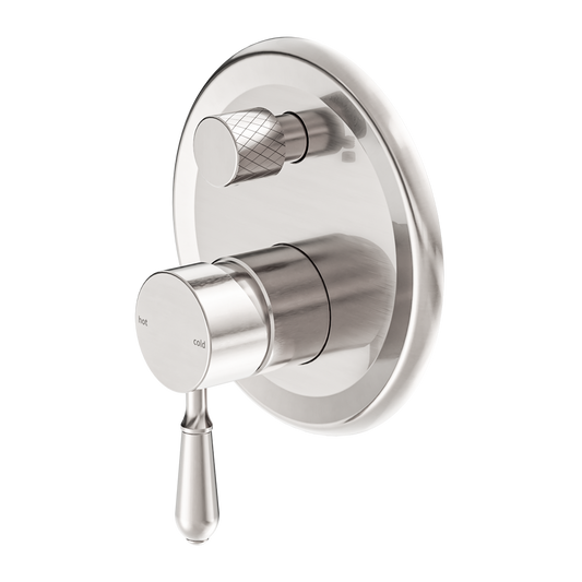 York Shower Mixer With Divertor With Metal Lever Brushed Nickel