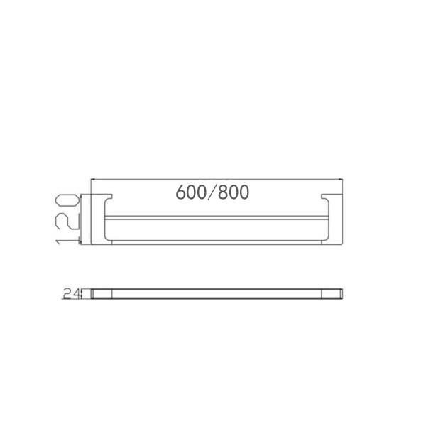 PEARL DOUBLE TOWEL RAIL 800MM GUN METAL