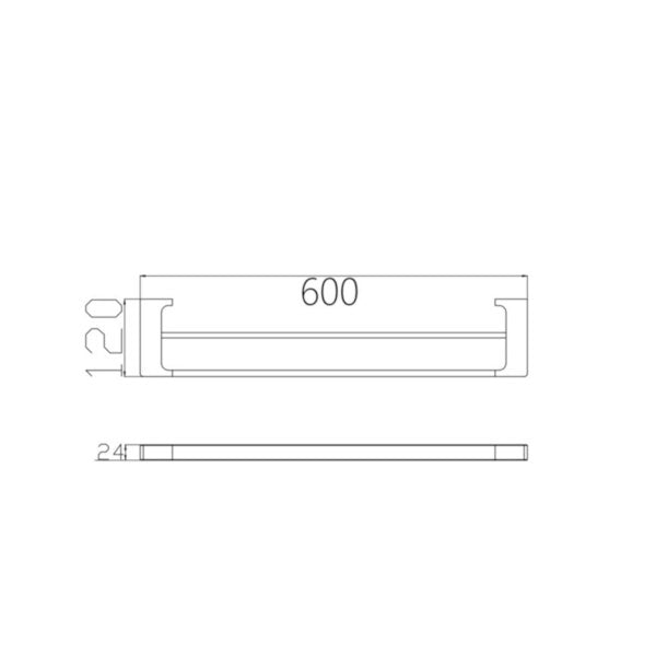 Pearl Double Towel Rail 600mm Chrome