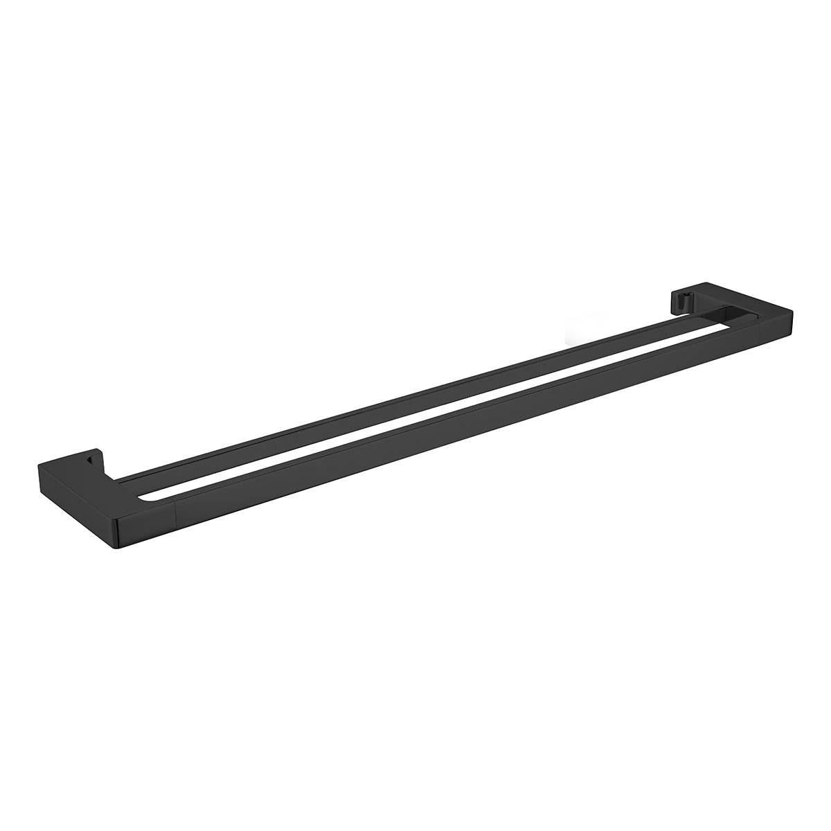 PEARL DOUBLE TOWEL RAIL 800MM MATTE BLACK