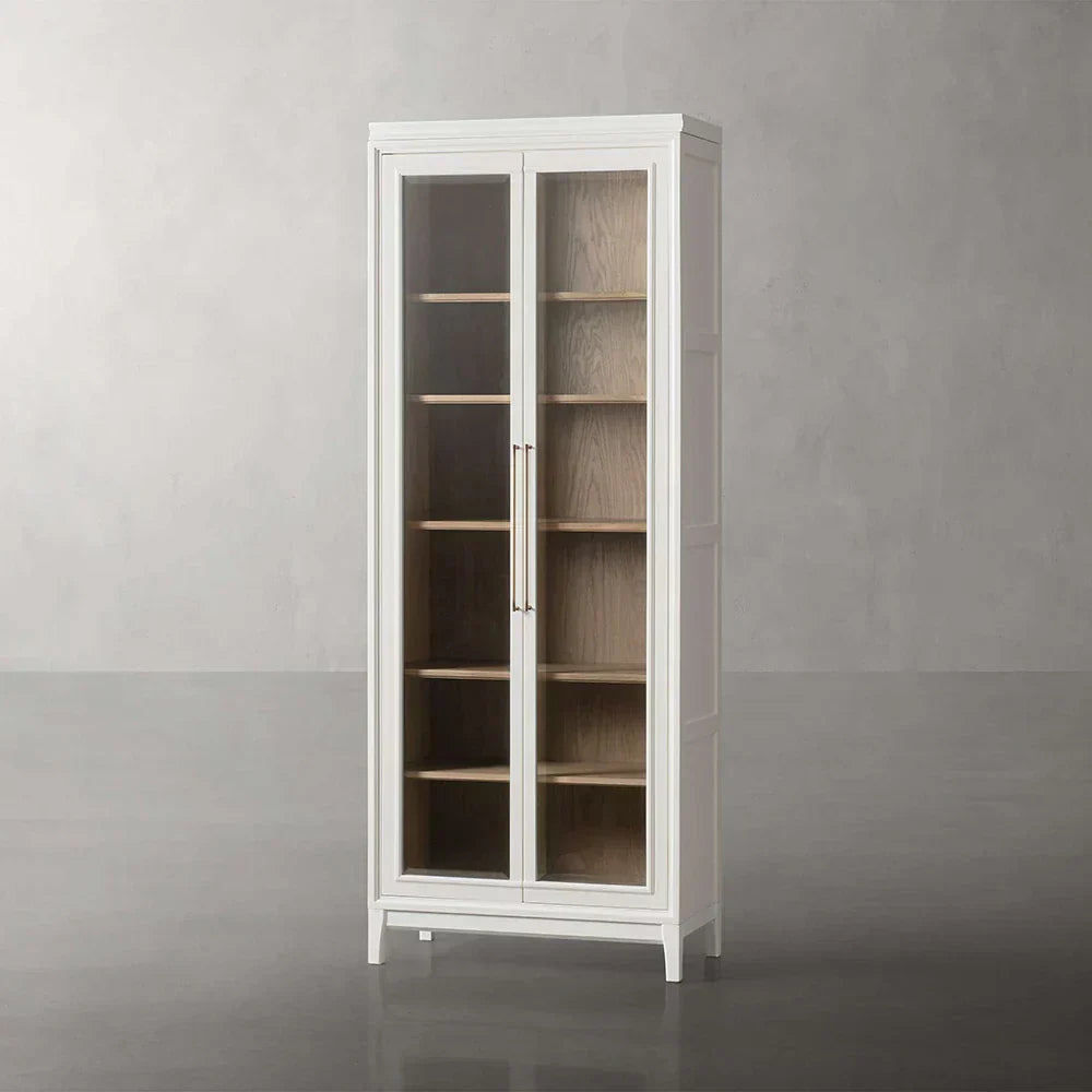 Rowan Modular Wood Tall Display Cabinet With Glass Doors