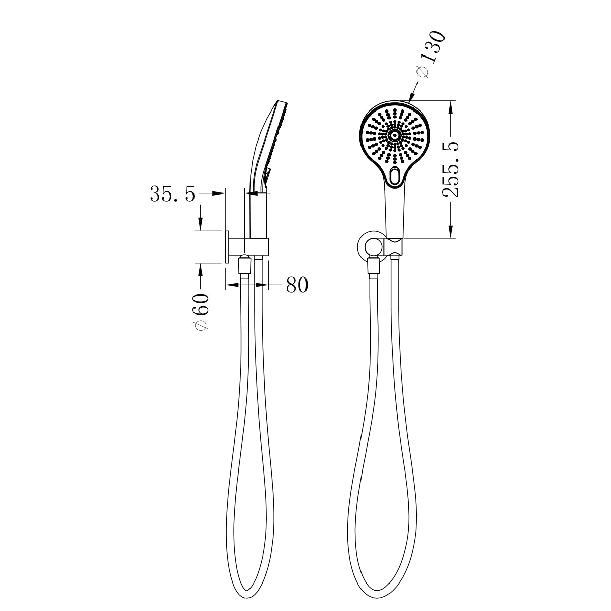 MECCA SHOWER ON BRACKET BRUSHED BRONZE