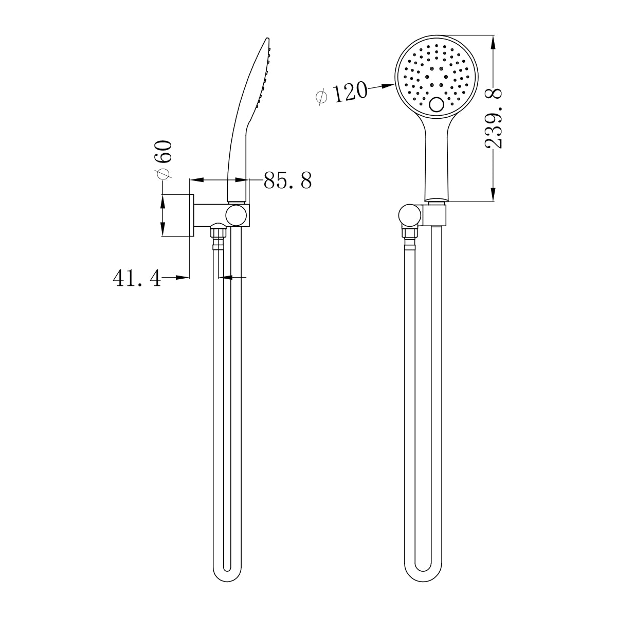 Rain 3 Function Shower On Bracket Chrome