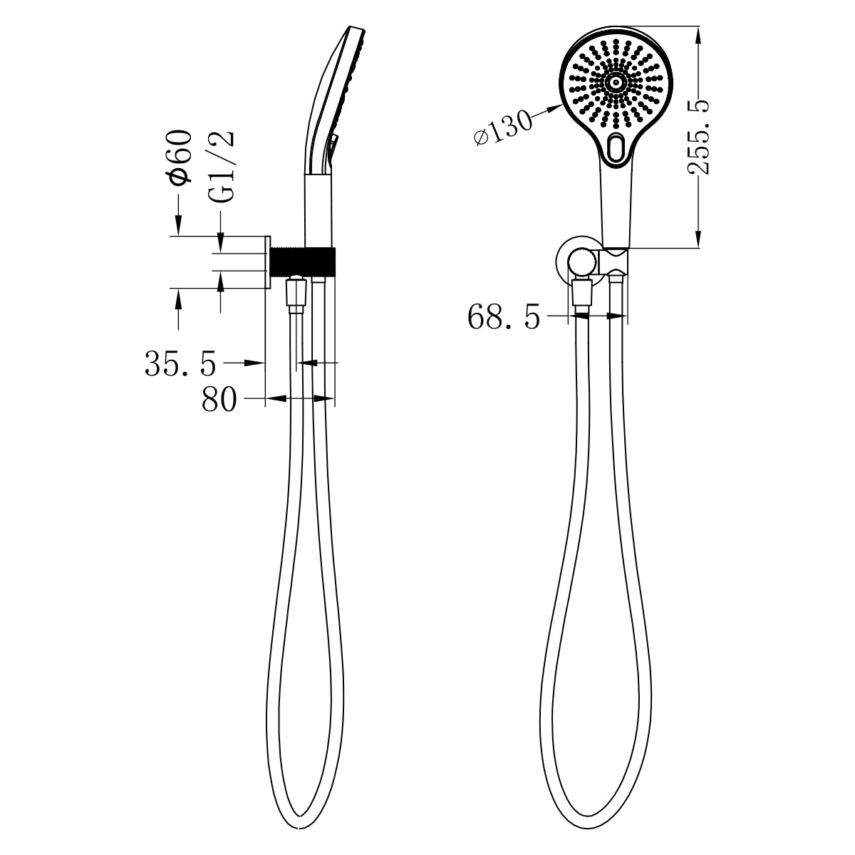Opal Shower On Bracket Brushed Bronze NR251905cBZ