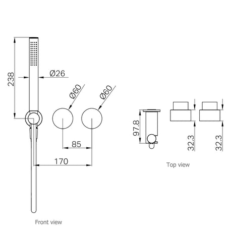 Kara Progressive Shower System Separate Plate Trim Kits Only Matte Black