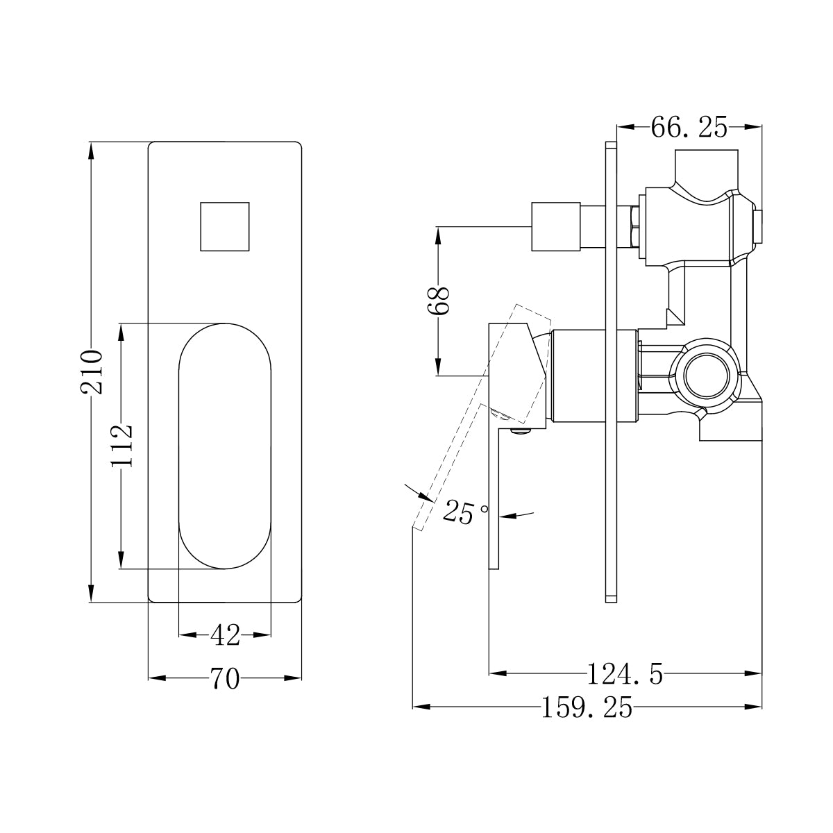 Ecco Shower Mixer With Divertor Chrome