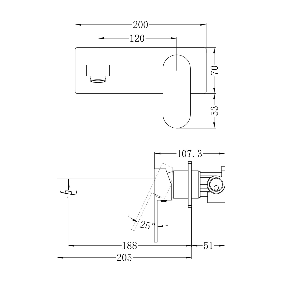 Ecco Wall Basin Mixer Matte Black
