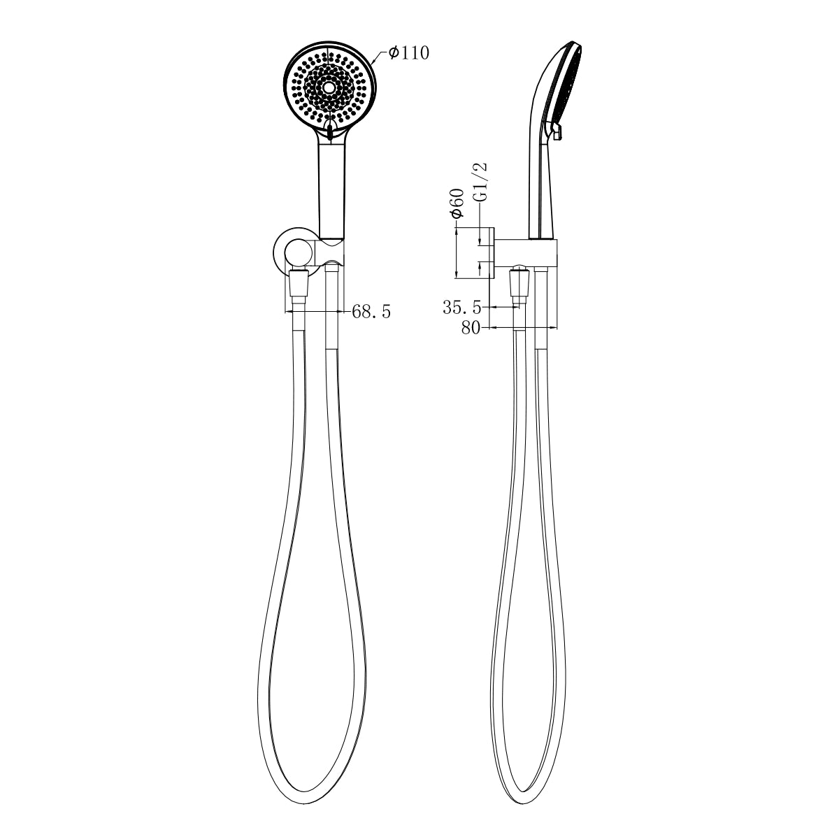 Project Round Shower On Bracket 4 Star Rating Brushed Nickel