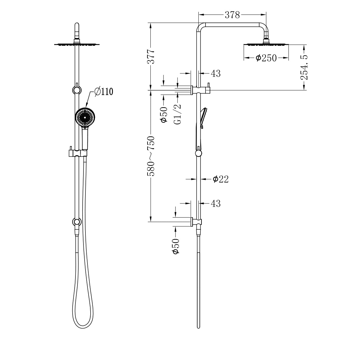 Round Project Twin Shower 4 Star Rating Brushed Nickel