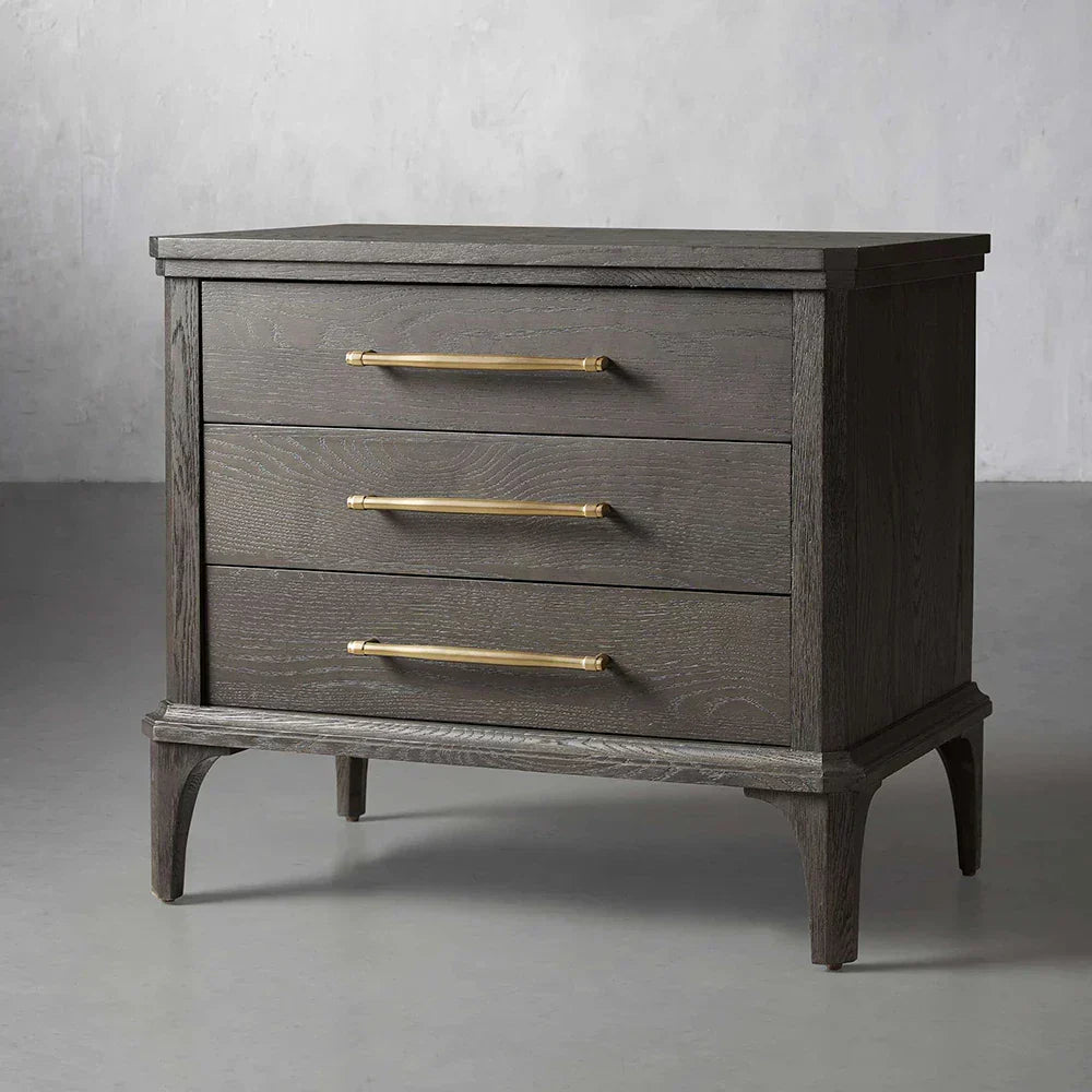 St. Martin Wood Closed Nightstand Oak Bedside table with Soft-Close Drawers