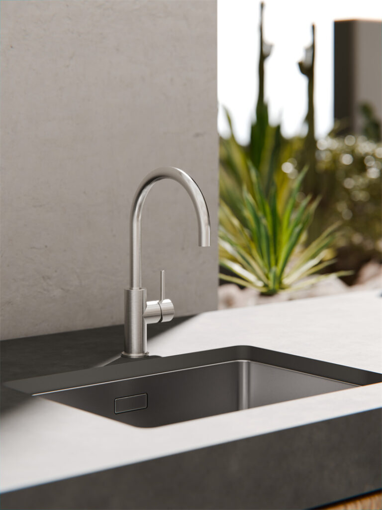 Zen Ss316l Kitchen Mixer Brushed Nickel