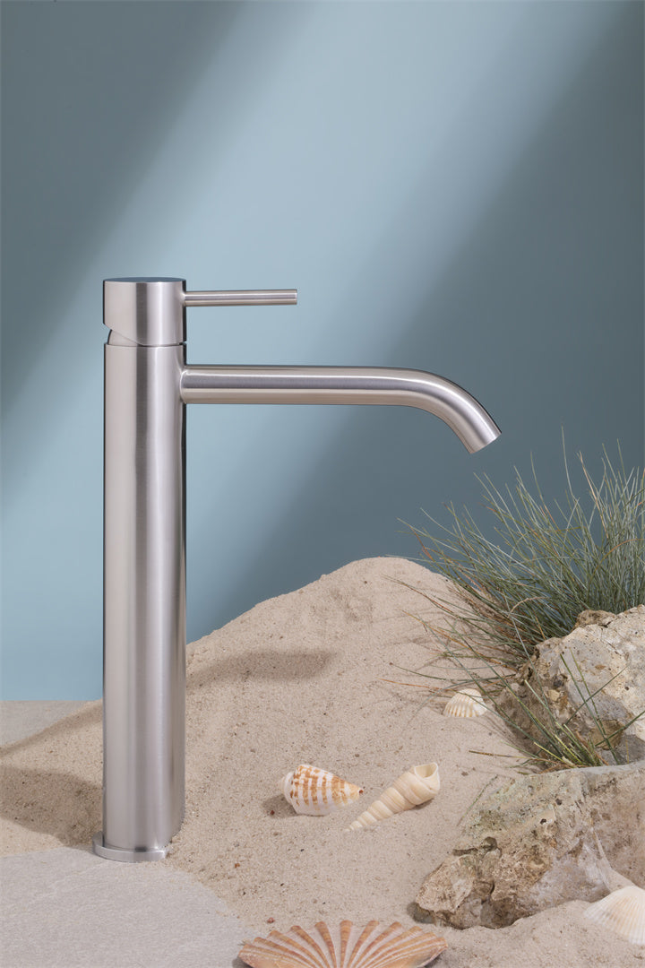Zen Ss316l Tall Basin Mixer Brushed Nickel