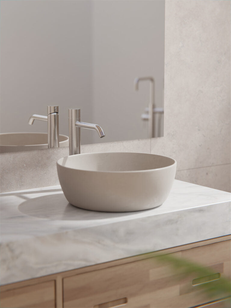 Zen Ss316l Tall Basin Mixer Handless Brushed Nickel