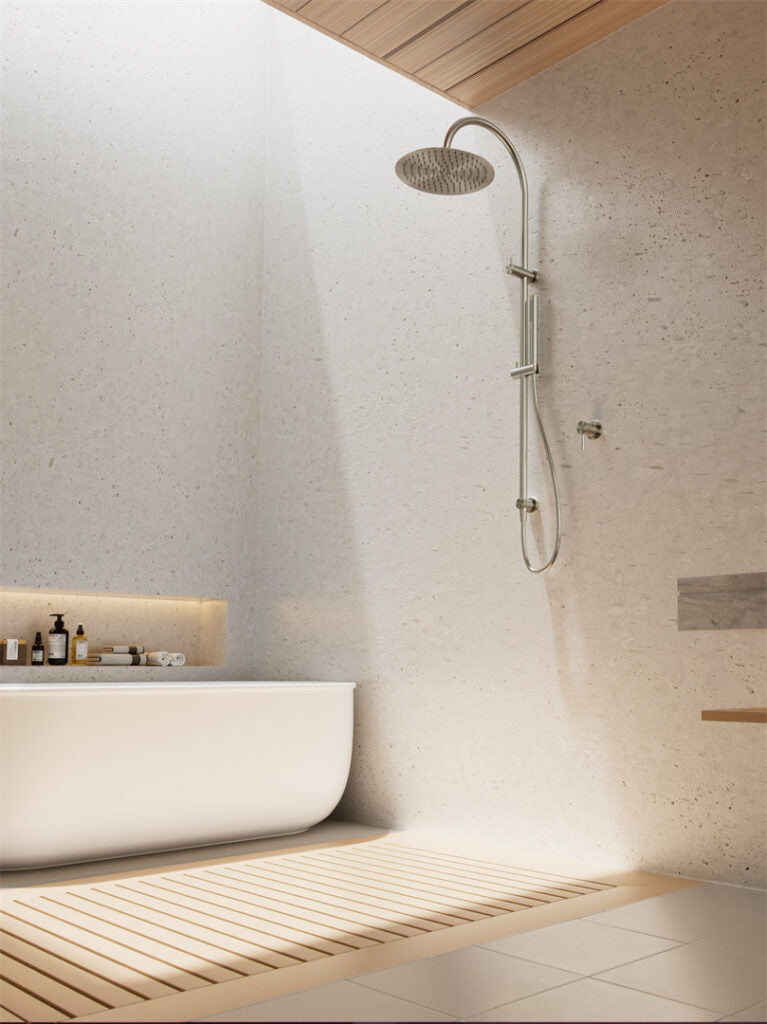 Zen Ss316l Twin Shower Brushed Nickel