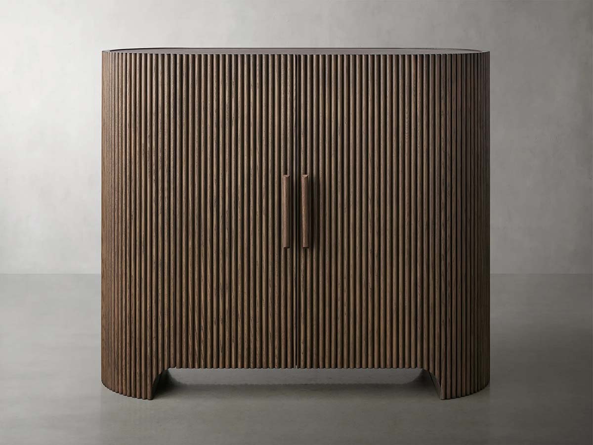 Astor Marble Top Hall Chest Oak Wood Sideboards Reeded Entrance Storage Cabinet