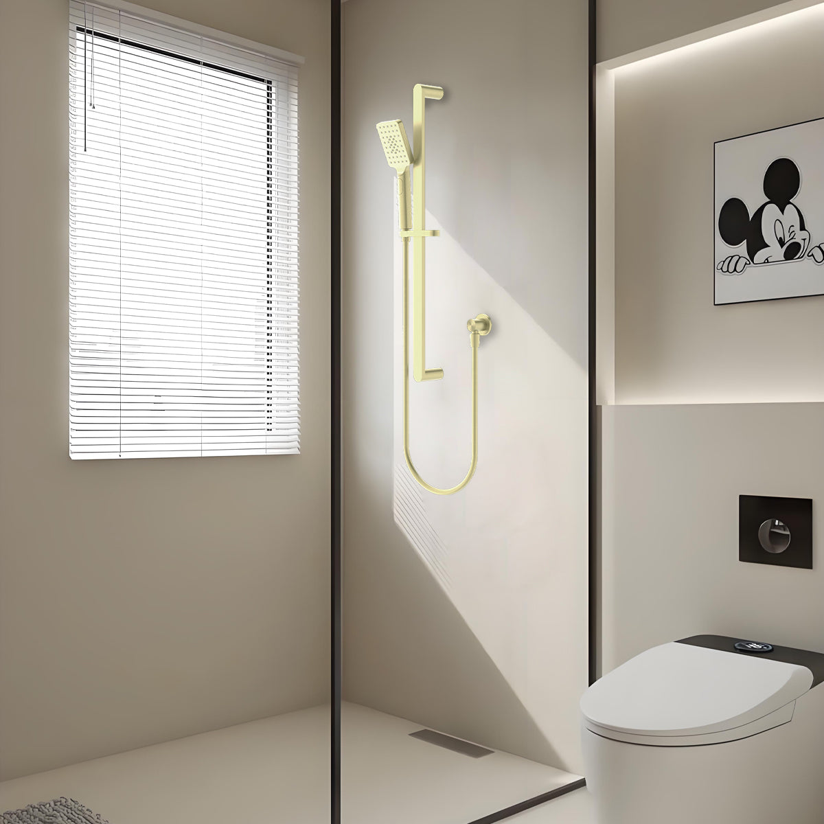 Bianca Shower Rail Brushed Gold