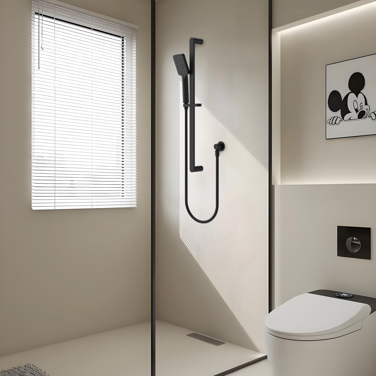 Bianca Shower Rail Matte Black