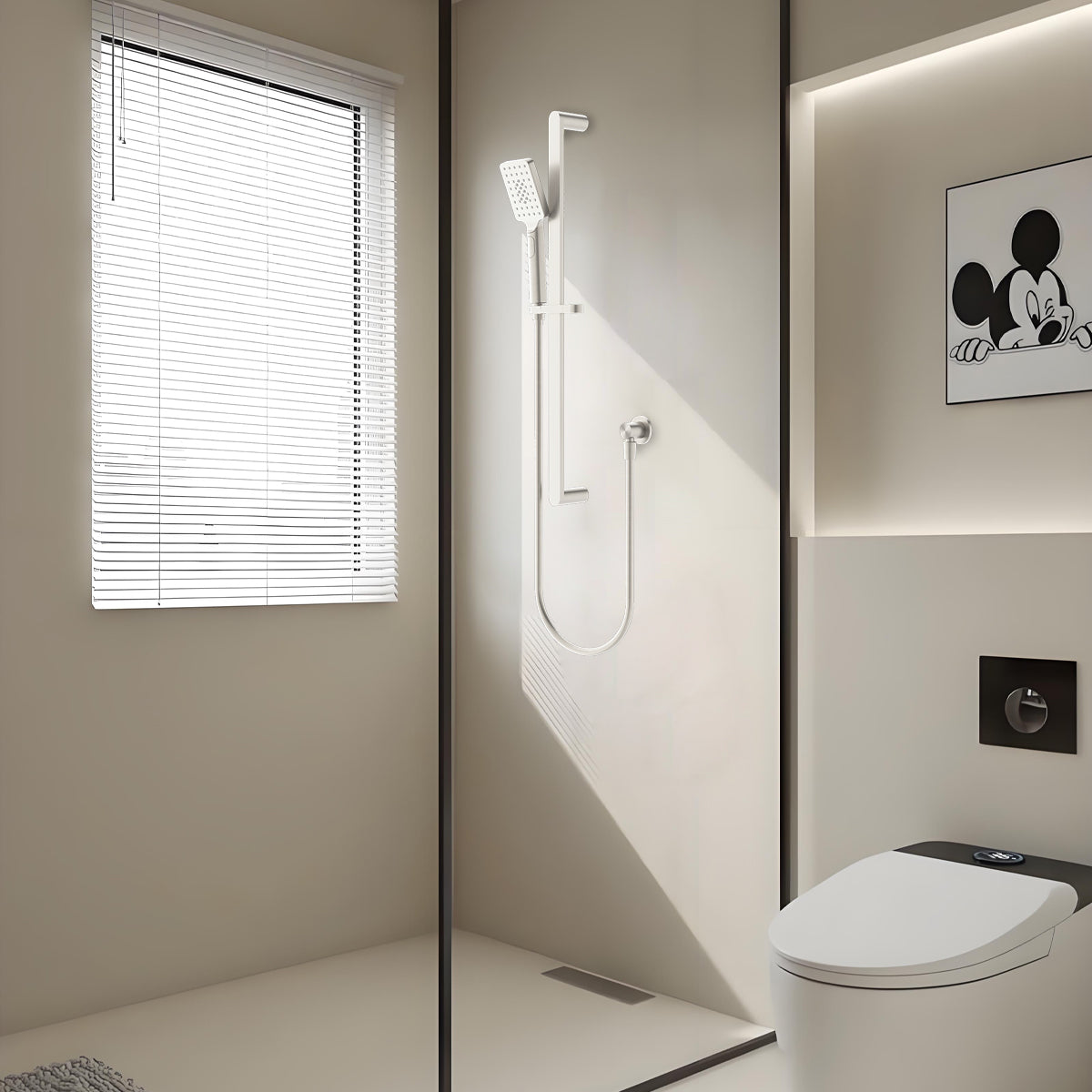 Bianca Shower Rail Brushed Nickel