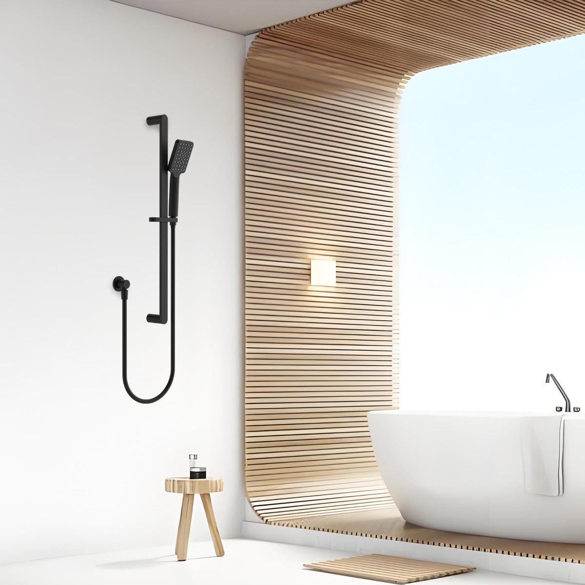 Bianca Shower Rail Matte Black