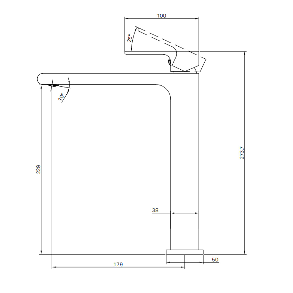 BIANCA TALL BASIN MIXER GUN METAL