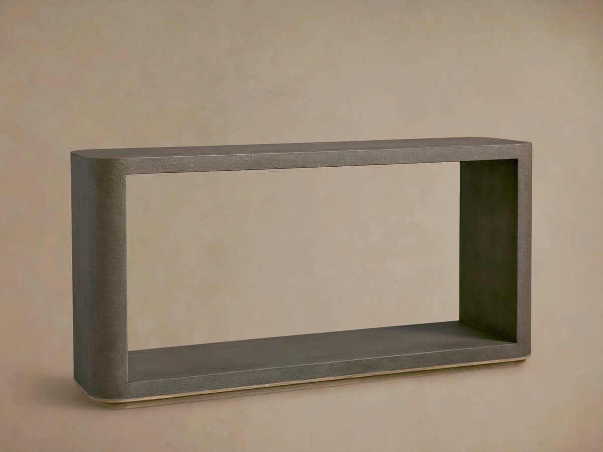 Harrow Entryway Console Table Faux Shagreen Finish Wood Entrance Table