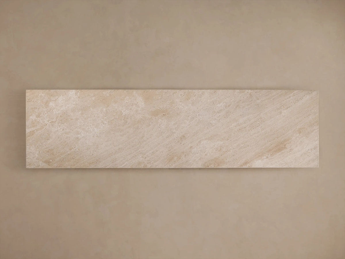 Ilaria Coralle Marble Entryway Console Table in Beige Stone Hallway Entrance Table