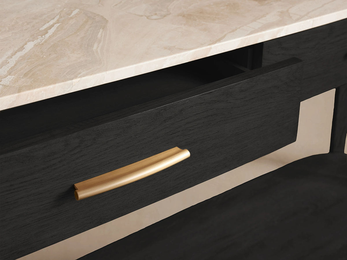 Danny Marble Top Entryway Console Table Wtih Storage Drawers Oak Wood Hallway Entrance Table