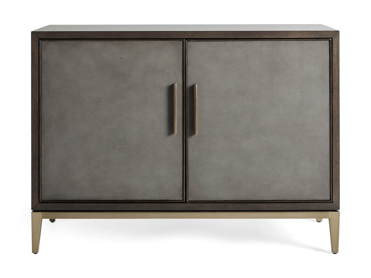Malone Two-Door Wood Buffet Cabinet Sideboard With Leather Accents
