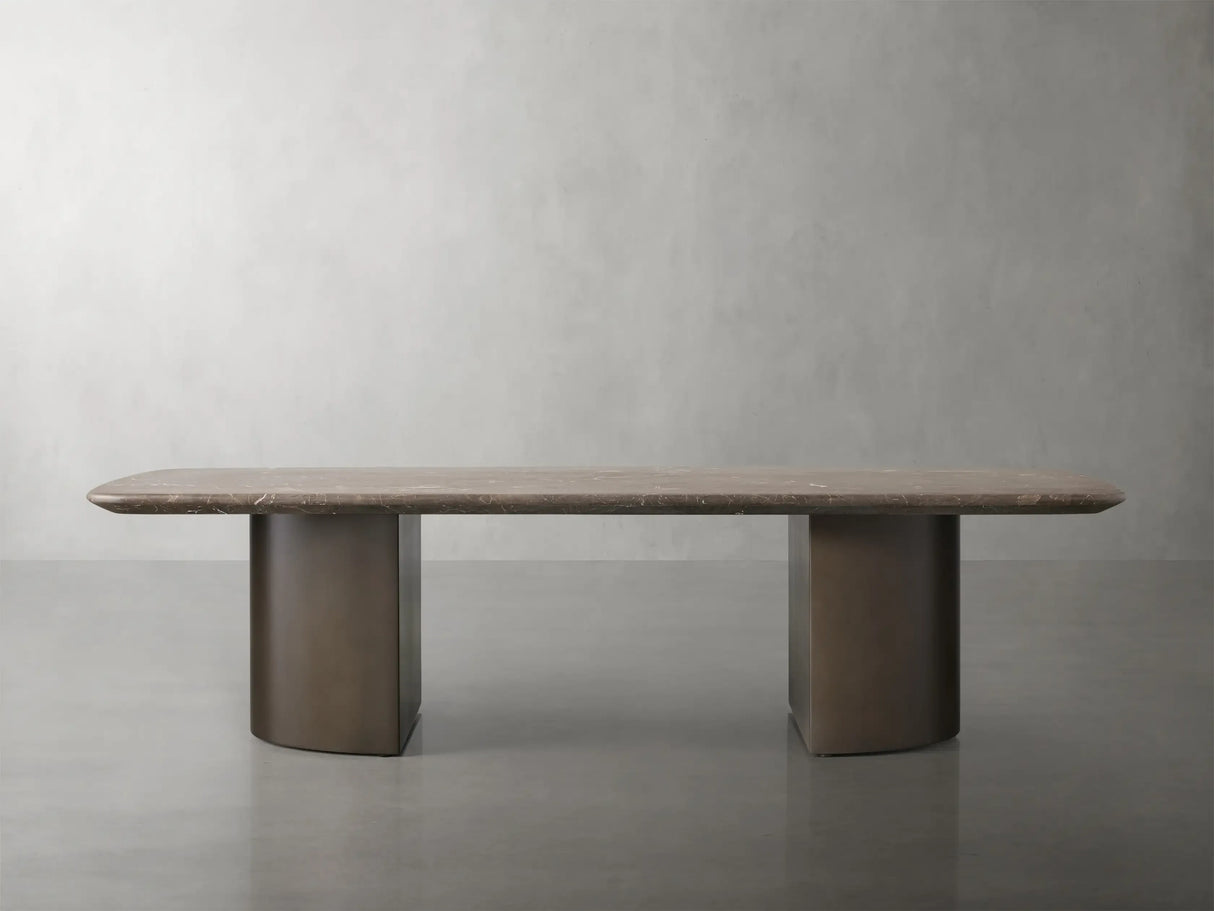 San Germani 72" Stone Coffee Table with Dauphine Metal Base