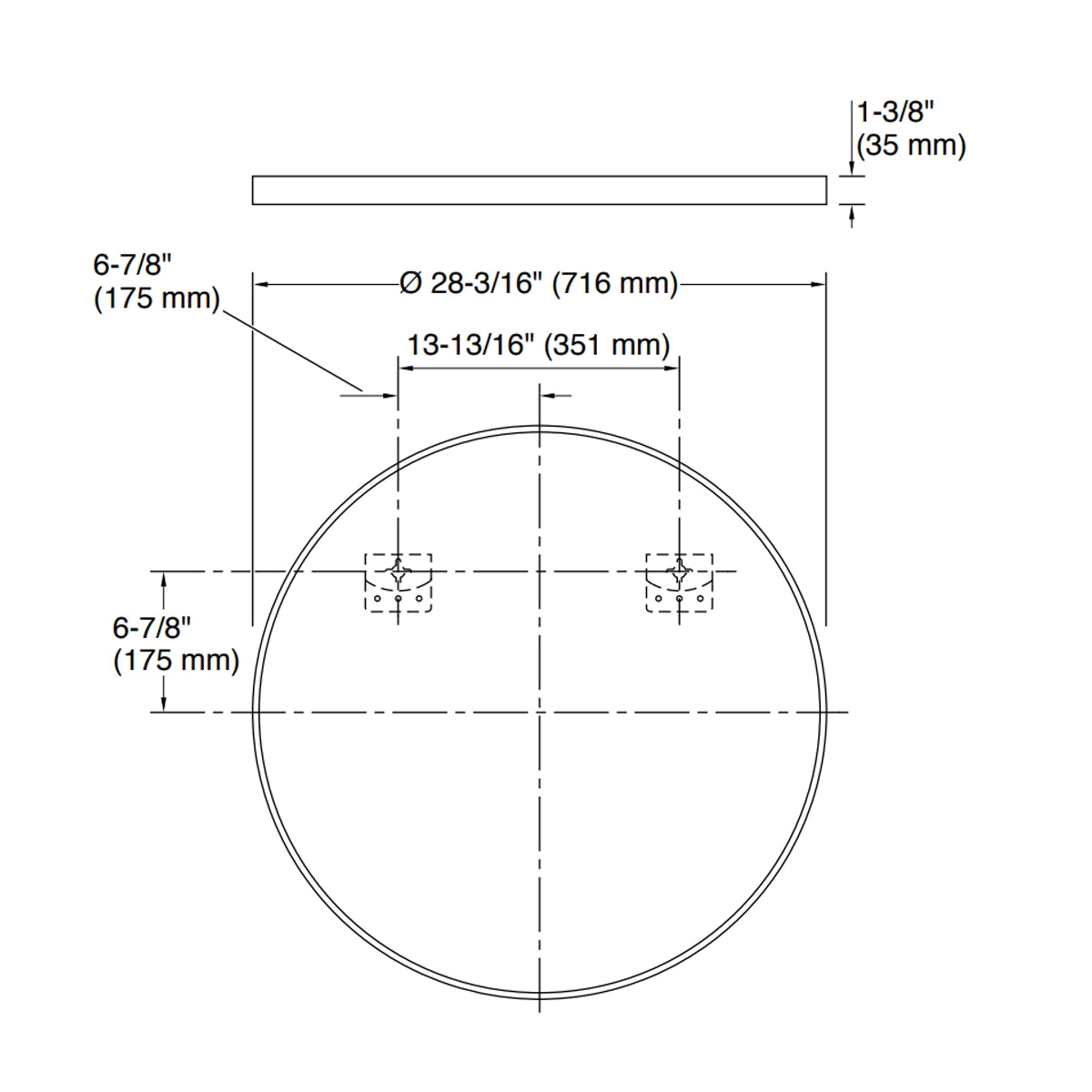 28" Round Decorative Mirror Brushed Nickel 26050-BNL