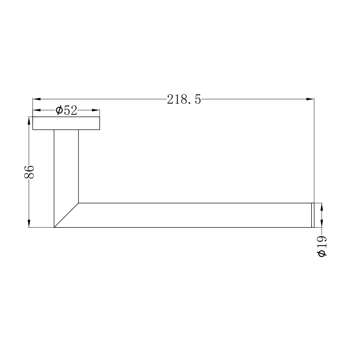 Nero Dolce Hand Towel Rail Brushed Nickel
