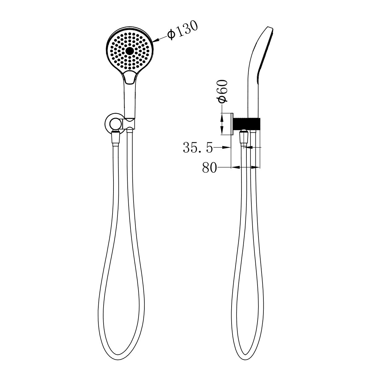 Opal Shower On Bracket With Air Shower Ii Graphite