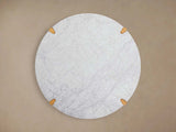 Pyet 48" Round Carrara Marble Top Dining Table with Oak Base