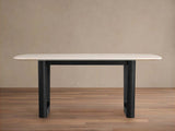 Saint Germain Marble Top Dining Table With Wood Rennes & metal Base