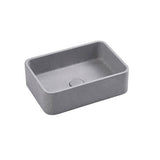 NAGA Rimini Concrete Basin with Matching Pop-up Waste Rectangle Grey Mist
