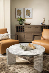Lonelle Solid Natural Stone Coffee Table Modern Cocktail Table Living Room Center Tea Table