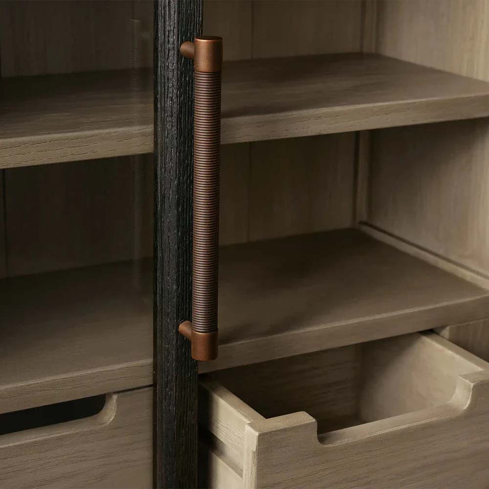 Hattie Medi Century  Style Wall Mounted Storage Cabinet Wood Arched Drawers Cabinet