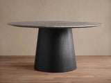 Saint Germain Round Marble Top Dining Table With Wood Toulouse Base