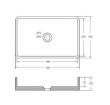NAGA Cuneo Concrete Basin with Matching Pop-up Waste Rectangle White Sandstone
