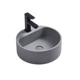 NAGA Burano Concrete Basin with Matching Pop-up Waste Round with 1 Tap Hole French Grey