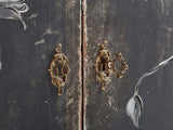 Sofia Bell'Arte Demilune Buffet Cabinet Bird Motif Sideboard Wood Living Room Entryways Cabinet