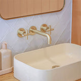 X Plus Wall Basin Set 215mm Brushed Gold