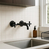 X Plus Wall Basin Set 180mm Matte Black