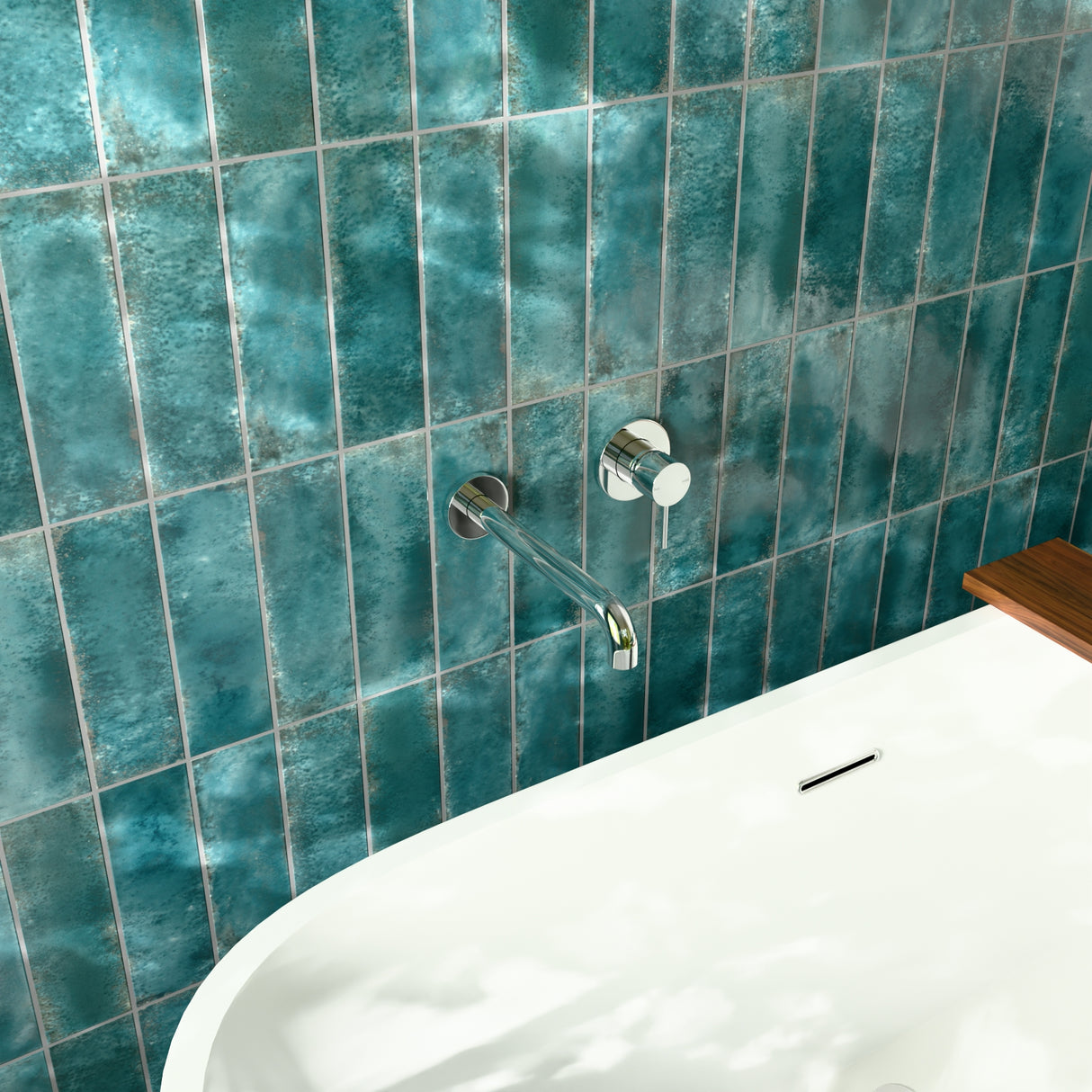 MECCA BASIN/BATH SPOUT ONLY 230MM CHROME